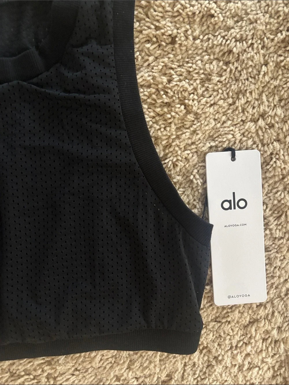 ALO Mesh All-Star Bra Tank in Black 🖤